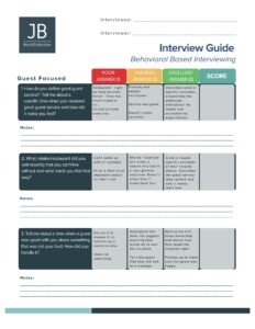 Interview Guide PAGE 1, The DiJulius Group